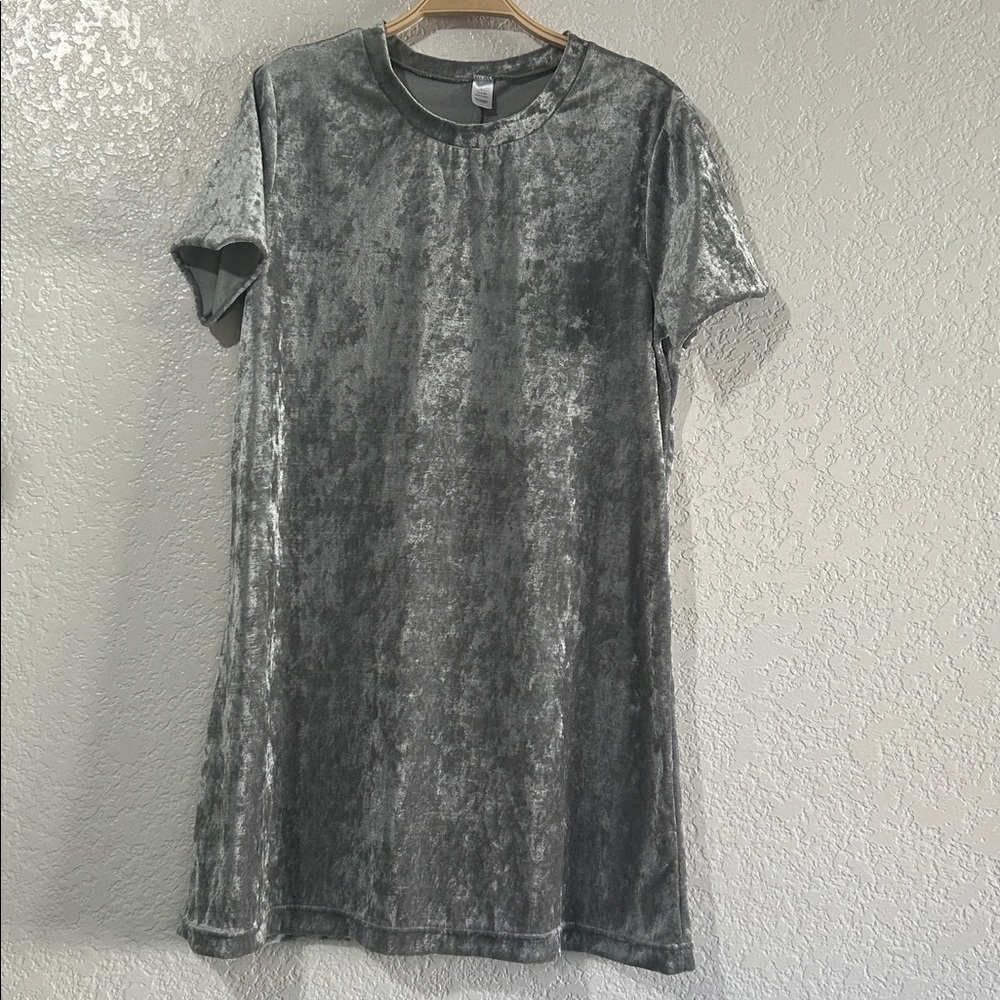 NEW SILVER VELVET DRESS.